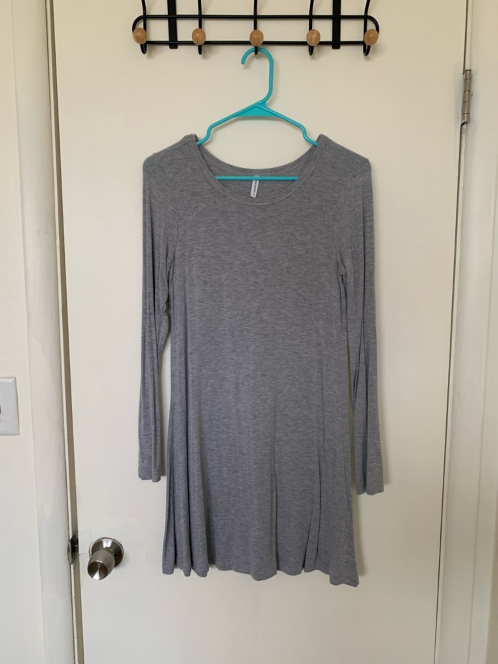 Gray Long Sleeve T-Shirt Dress